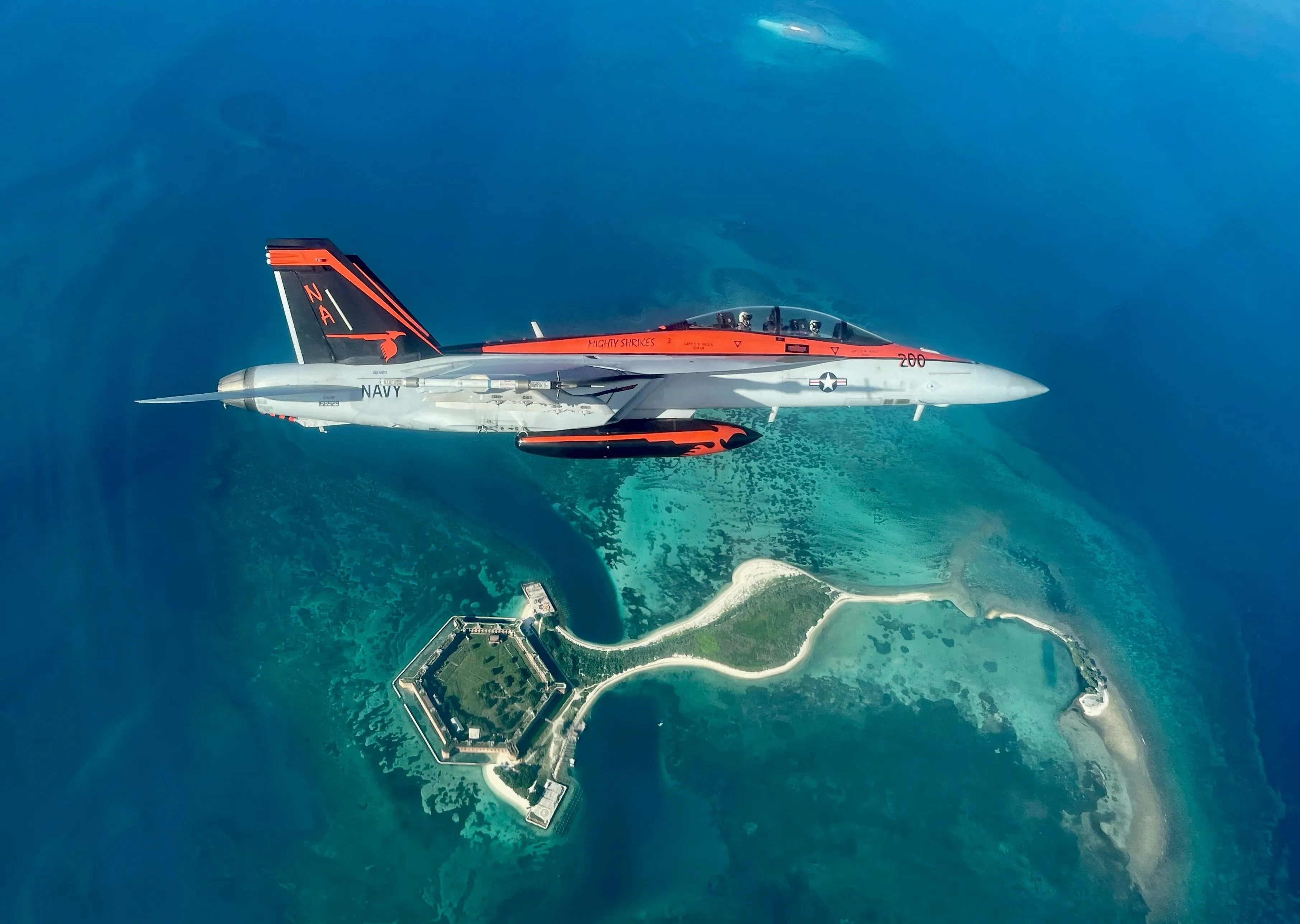 Justin's Navy F/A-18 squadron (VFA-94) in flight